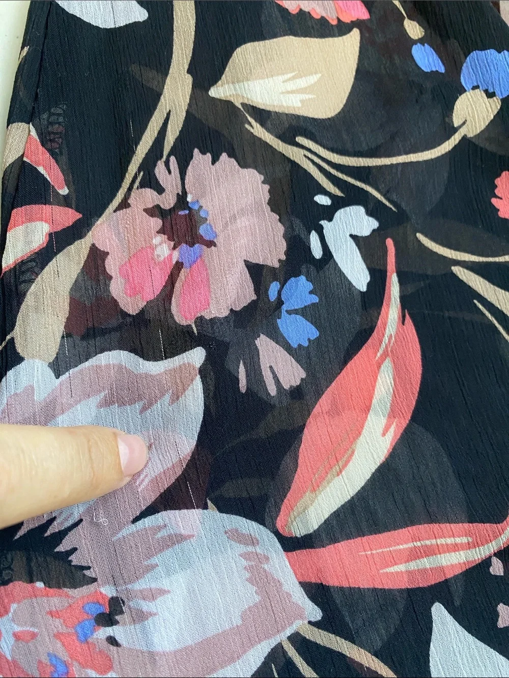 Torrid Floral Lace-Trim Sheer Kimono Duster - Black Floral sz 1X - Picture 14 of 16